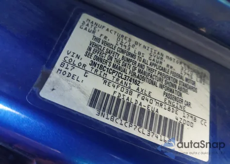 2012 Nissan Versa 1.8 S z USA, uszkodzony, nr VIN 3N1BC1CP7CL374162